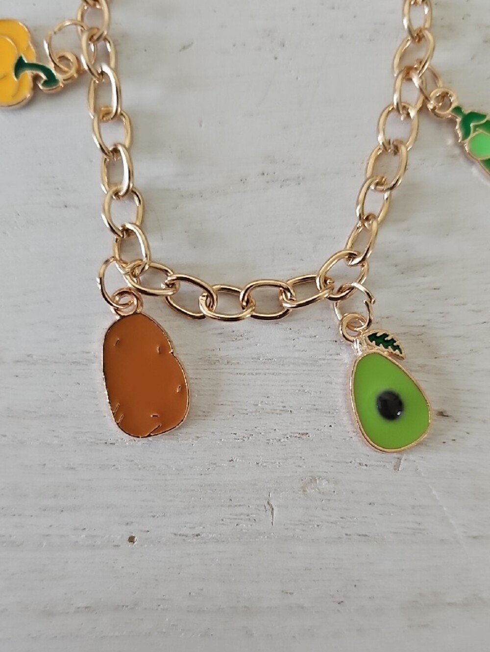 Gold-Tone Vegetable Charm Bracelet - Picture 4 of 6